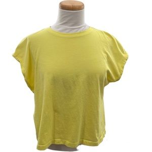 Zara Top Shirt Neon Bright Yellow Boxy Fit Shirt Medium